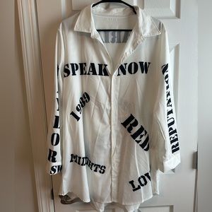 Taylor Swift albums Eras Tour button down shirt too